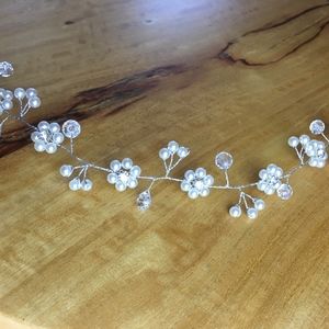 Bridal Bendable Pearl Crystal Hair Vine